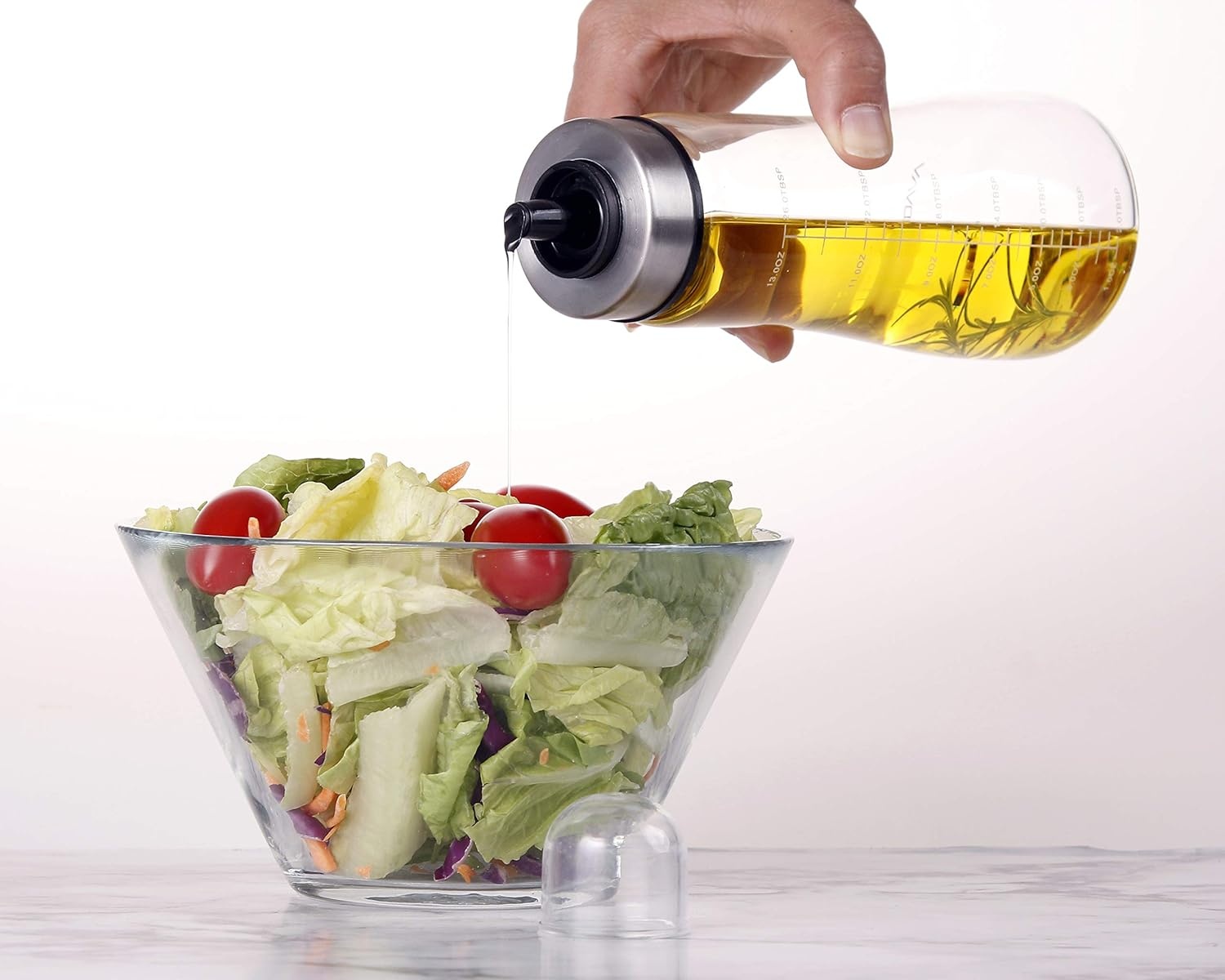 image:imageAVACRAFT Glass Oil Dispenser Modern Olive Oil Dispenser Bottle Measurement Marks Easy Refill and Cleaning Oil and Vinegar Dispenser 142 Oz OC1