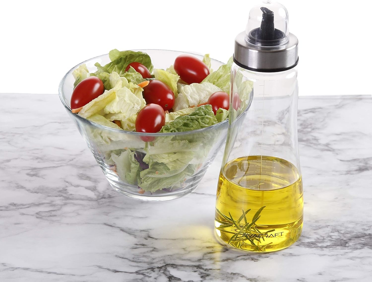 image:imageAVACRAFT Glass Oil Dispenser Modern Olive Oil Dispenser Bottle Measurement Marks Easy Refill and Cleaning Oil and Vinegar Dispenser 142 Oz OC1
