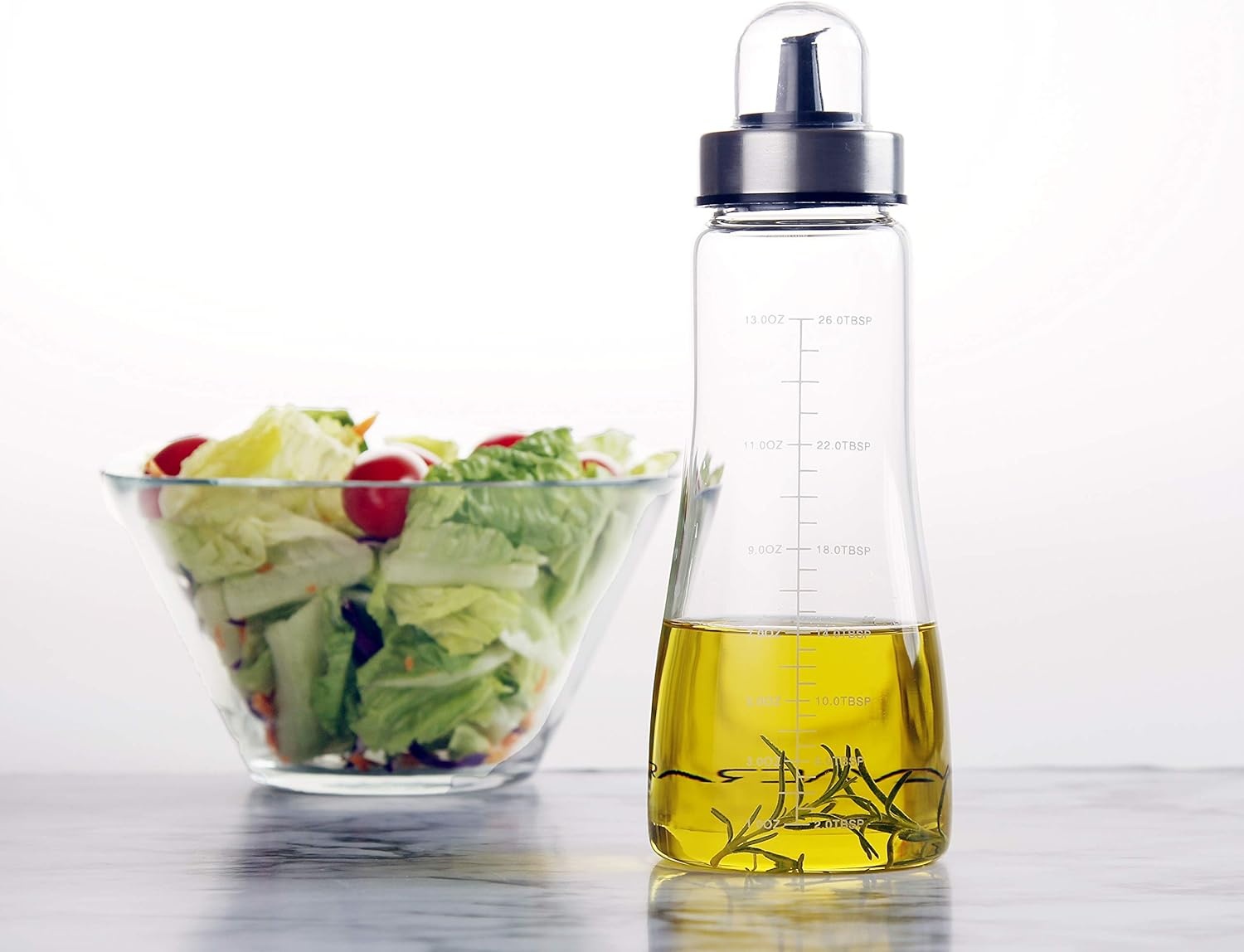 image:imageAVACRAFT Glass Oil Dispenser Modern Olive Oil Dispenser Bottle Measurement Marks Easy Refill and Cleaning Oil and Vinegar Dispenser 142 Oz OC1