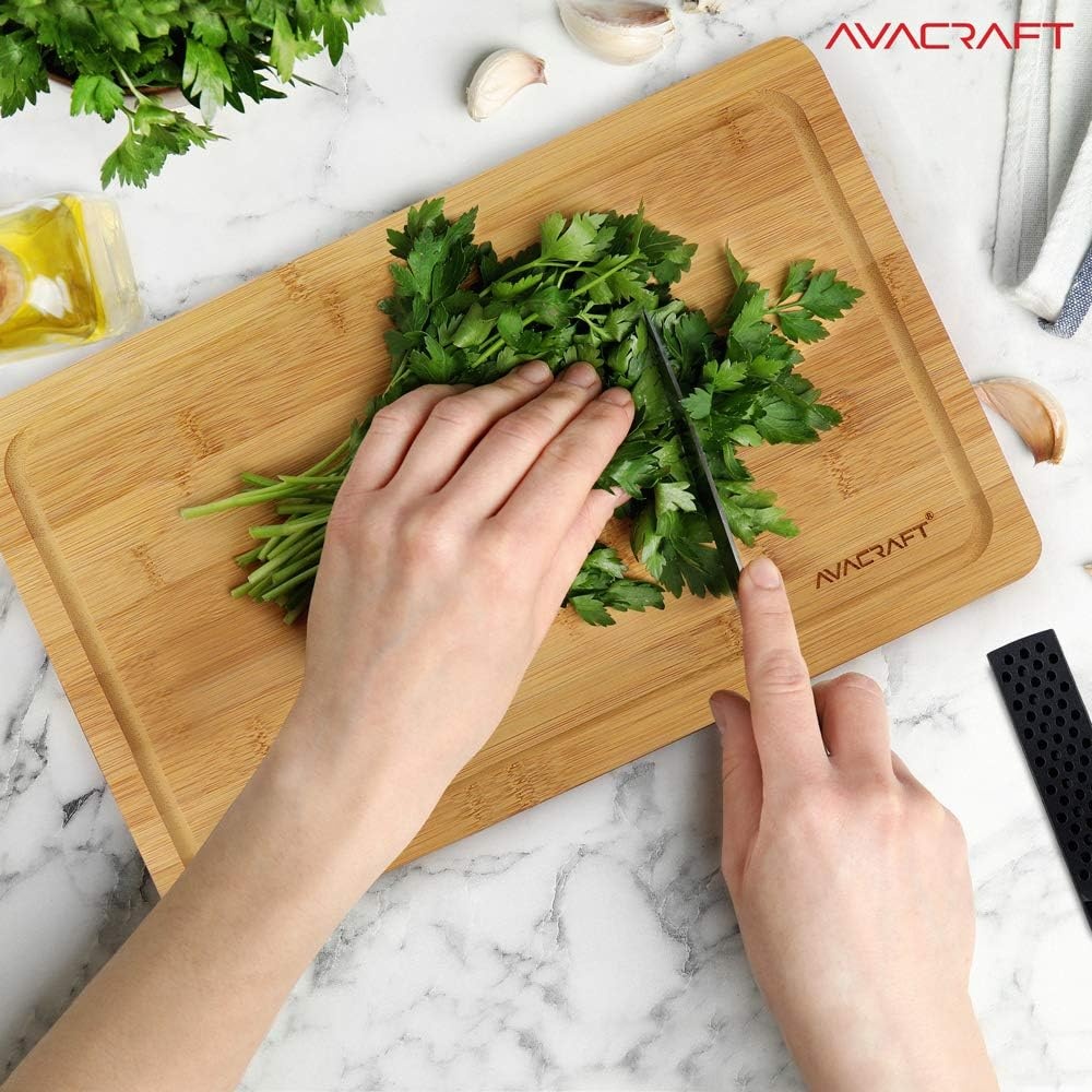 image:imageAVACRAFT Kitchen Utility Knife High Carbon German 14116 Stainless Steel Cutting Chopping Carving Knife Ergonomic Wooden Handle Razor Sharp 5inch Knife with Custom Storage Case