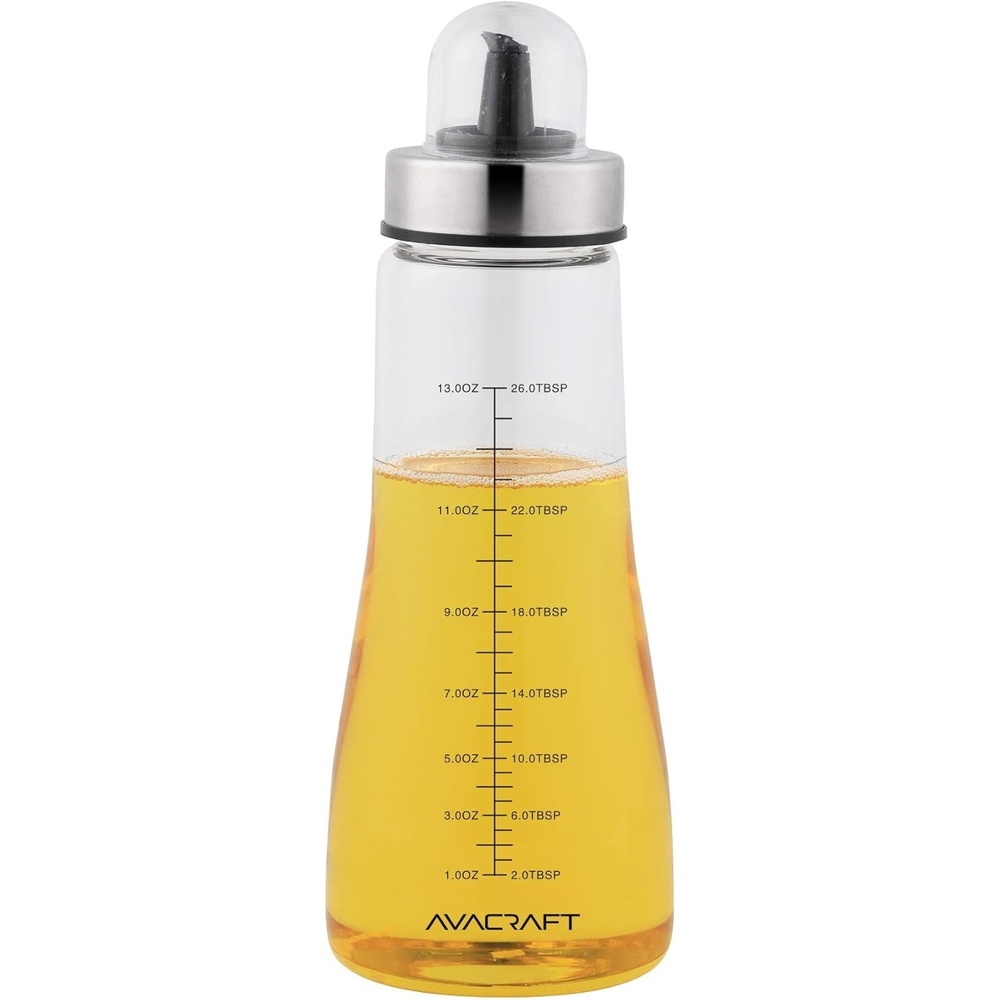 image:imageAVACRAFT Glass Oil Dispenser Modern Olive Oil Dispenser Bottle Measurement Marks Easy Refill and Cleaning Oil and Vinegar Dispenser 142 Oz OC1