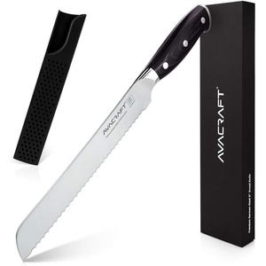 image:imageAVACRAFT Bread Knife High Carbon German 14116 Stainless Steel Serrated Knife Cake Knife Cake Slicer Ergonomic Wood Handle Razor Sharp 8 inch with Custom Storage Cover