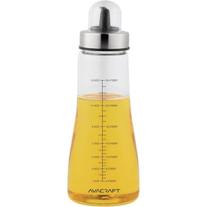 image:imageAVACRAFT Glass Oil Dispenser Modern Olive Oil Dispenser Bottle Measurement Marks Easy Refill and Cleaning Oil and Vinegar Dispenser 142 Oz OC1